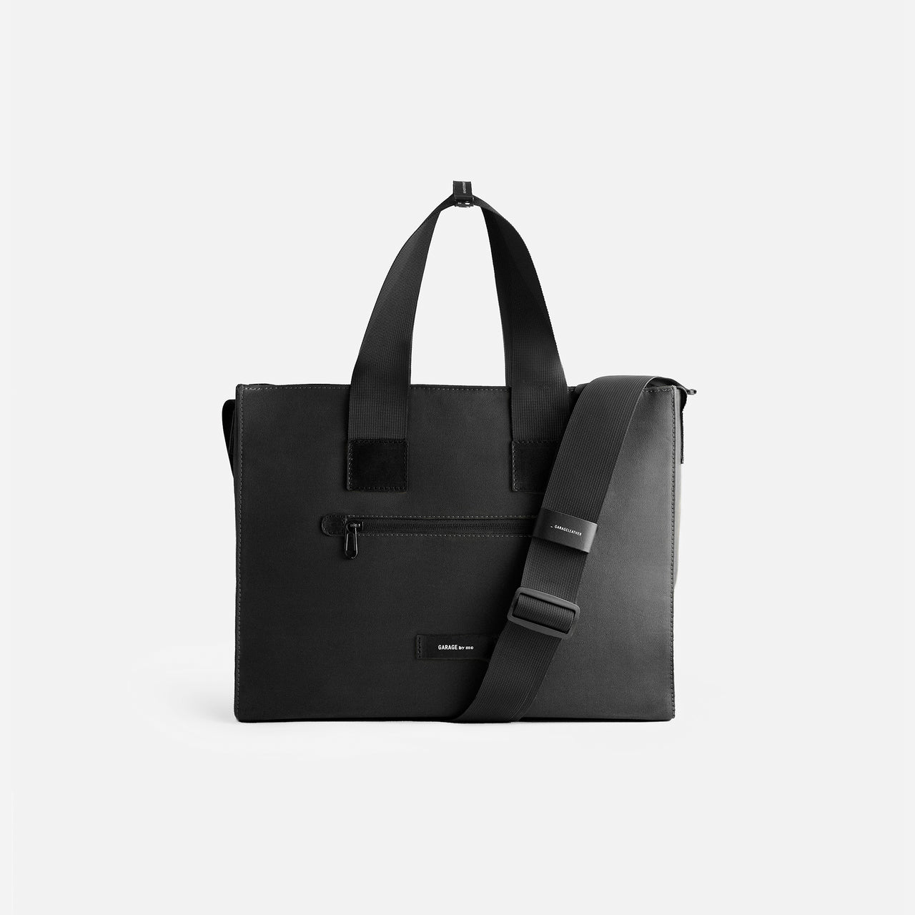 CANVAS SHOULDER TOTE BAG . BLACK