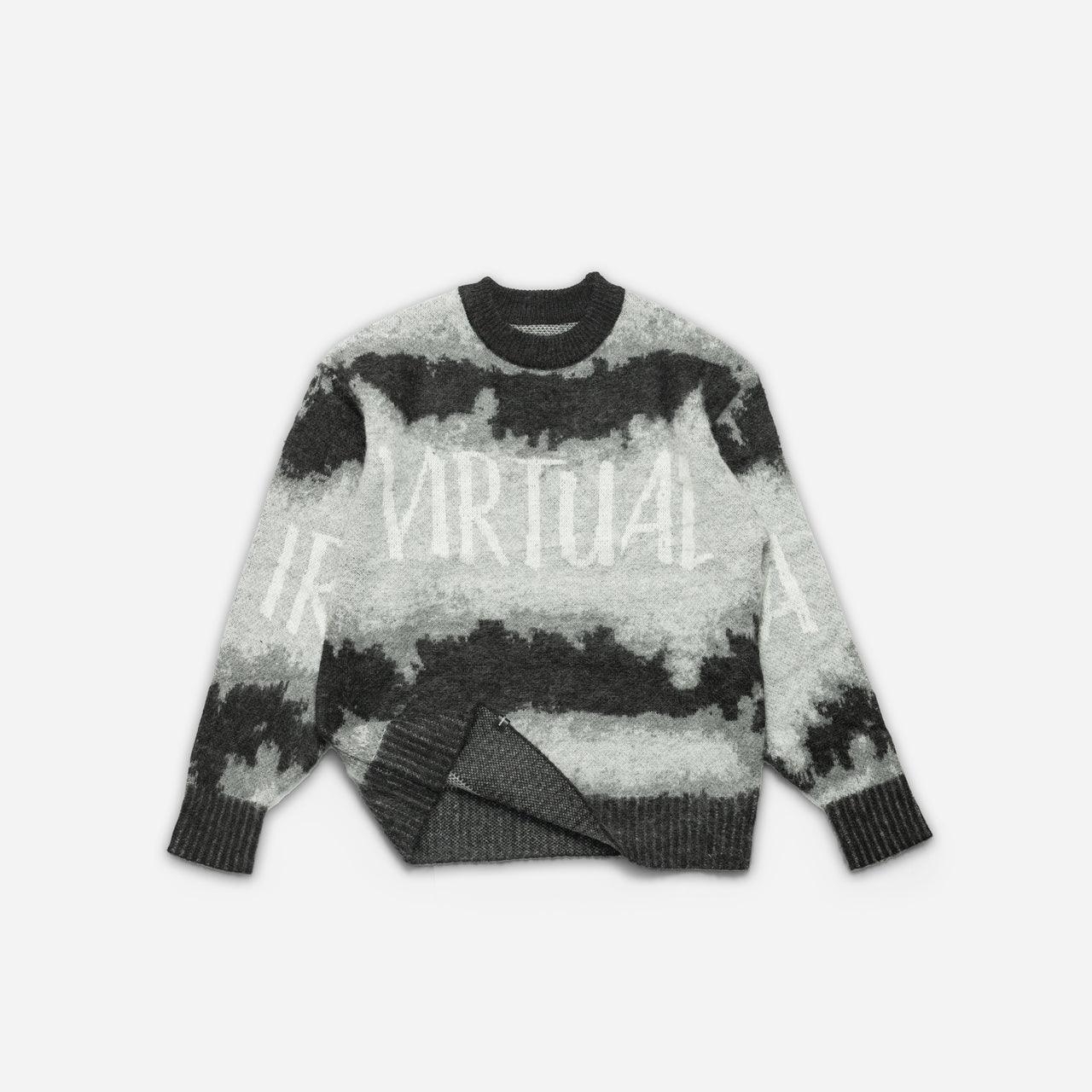 DOUBLE SIDED KNIT SWEATER . GRAY