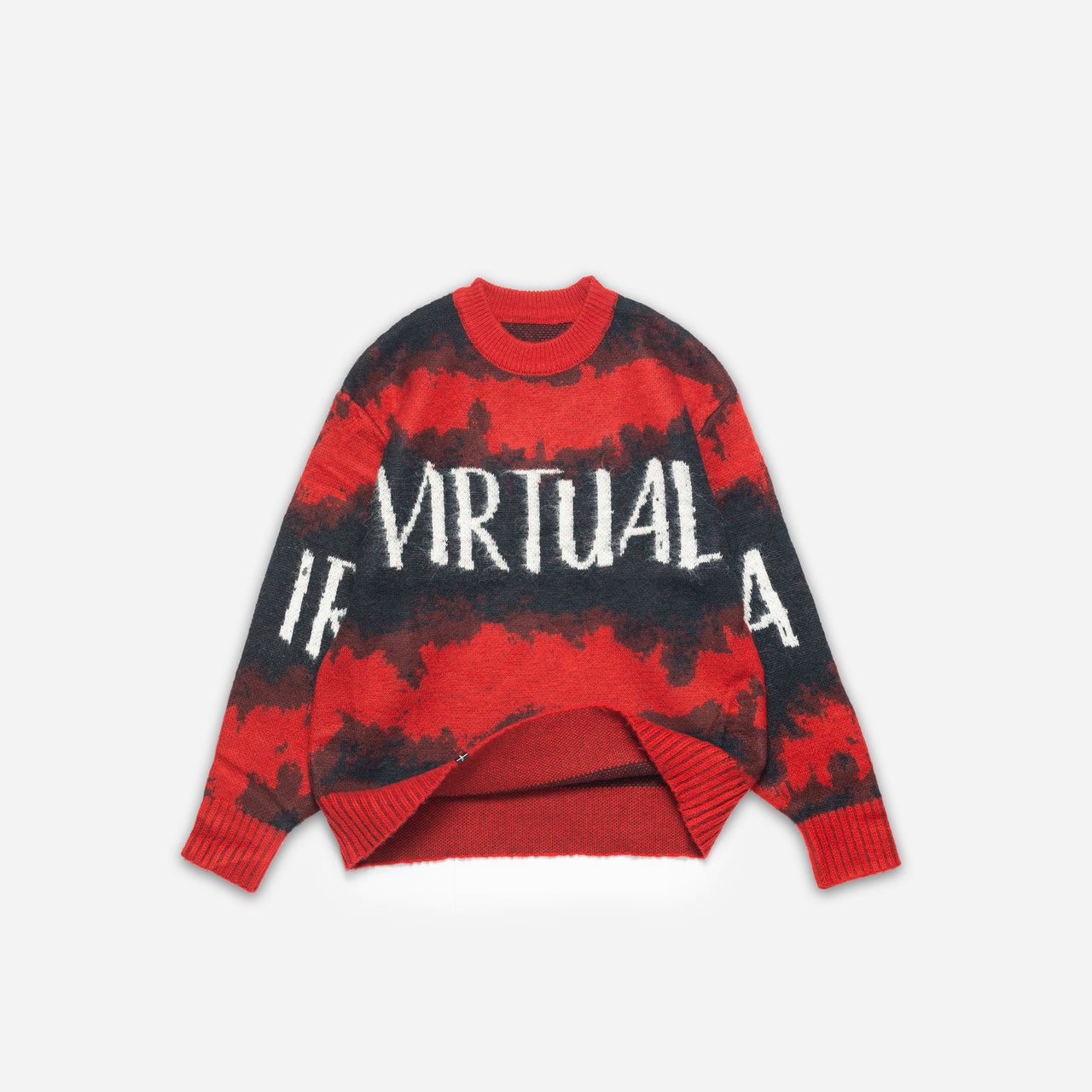 DOUBLE SIDED KNIT SWEATER . RED